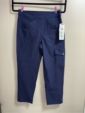 Coconut Row Navy Cargo Pocket Pull-On Pants